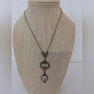 Vintage Necklace Filigree Floral Pendant Possibly 1930's.